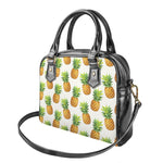 White Pineapple Pattern Print Shoulder Handbag