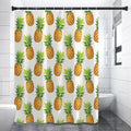 White Pineapple Pattern Print Shower Curtain