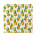 White Pineapple Pattern Print Silk Bandana