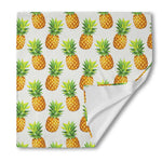 White Pineapple Pattern Print Silk Bandana