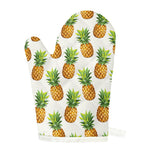 White Pineapple Pattern Print Single Oven Mitt