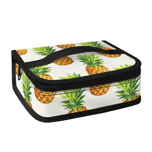 White Pineapple Pattern Print Small Lunch Bag