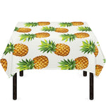 White Pineapple Pattern Print Tablecloth