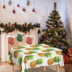 White Pineapple Pattern Print Tablecloth