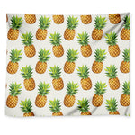 White Pineapple Pattern Print Tapestry