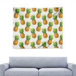 White Pineapple Pattern Print Tapestry