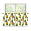 White Pineapple Pattern Print Tier Curtains