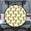 White Pineapple Pattern Print Tire Cover