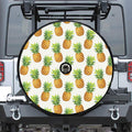 White Pineapple Pattern Print Tire Cover With Camera Hole