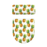 White Pineapple Pattern Print Toilet Lid And Tank Cover Set