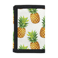 White Pineapple Pattern Print Trifold Wallet