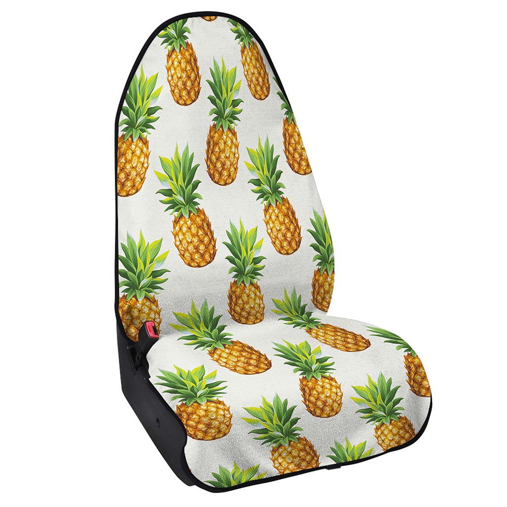 White Pineapple Pattern Print Waterproof Car Seat Cover