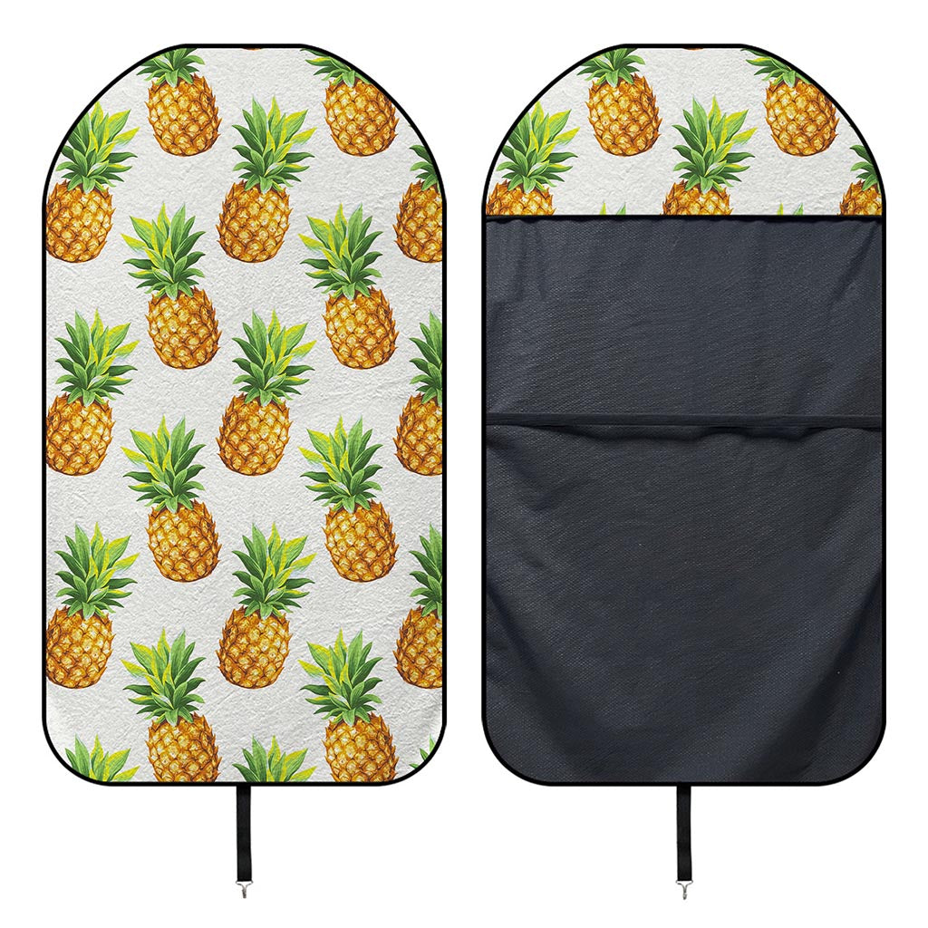 White Pineapple Pattern Print Waterproof Car Seat Cover