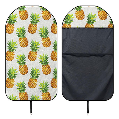 White Pineapple Pattern Print Waterproof Car Seat Cover