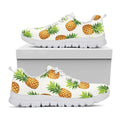 White Pineapple Pattern Print White Running Shoes