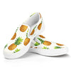 White Pineapple Pattern Print White Slip On Sneakers