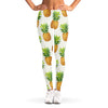 White Pineapple Pattern Print Women's Leggings