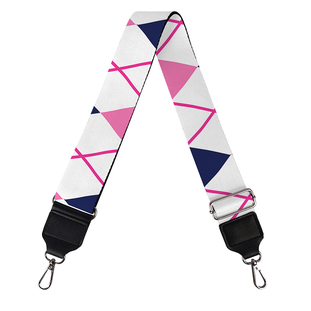 White Pink And Blue Argyle Pattern Print Bag Strap