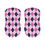 White Pink And Blue Argyle Pattern Print Bar Stool Covers