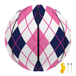 White Pink And Blue Argyle Pattern Print Basketball