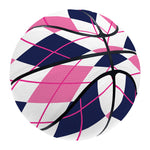 White Pink And Blue Argyle Pattern Print Basketball
