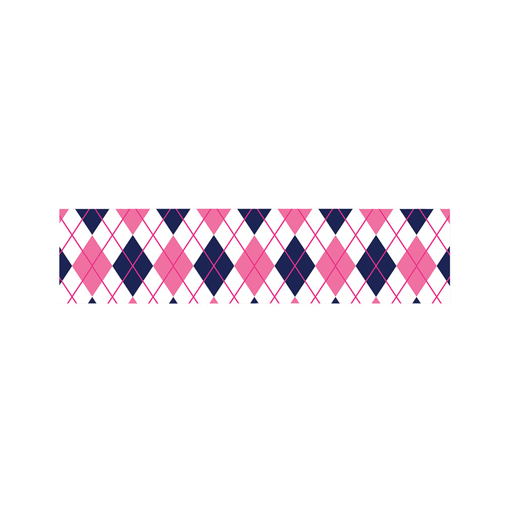 White Pink And Blue Argyle Pattern Print Bed Runner