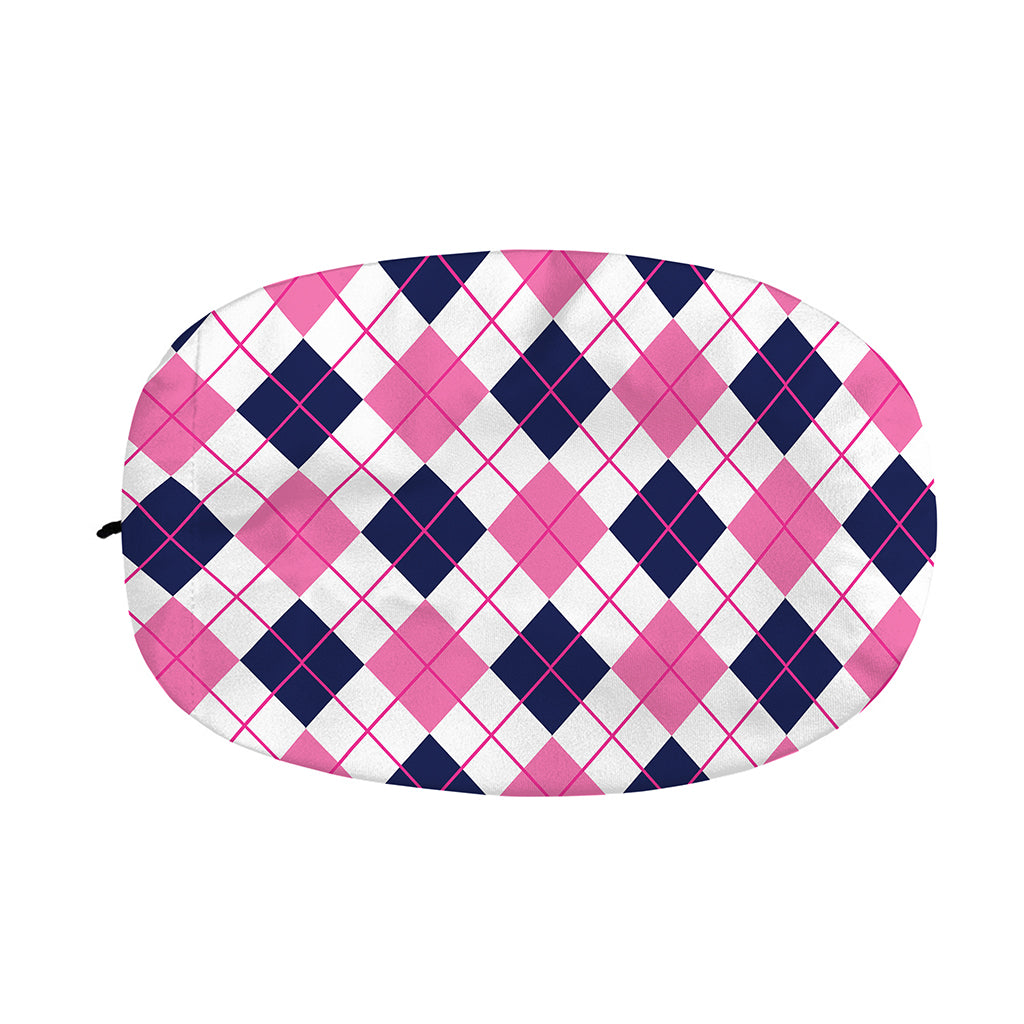 White Pink And Blue Argyle Pattern Print Car Side Mirror Covers
