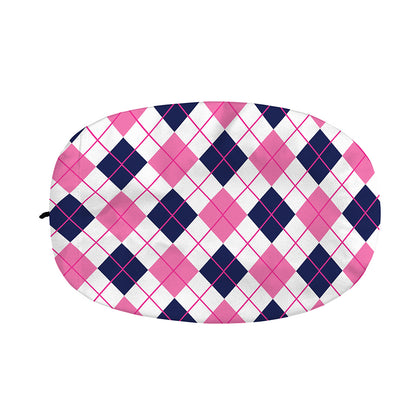 White Pink And Blue Argyle Pattern Print Car Side Mirror Covers