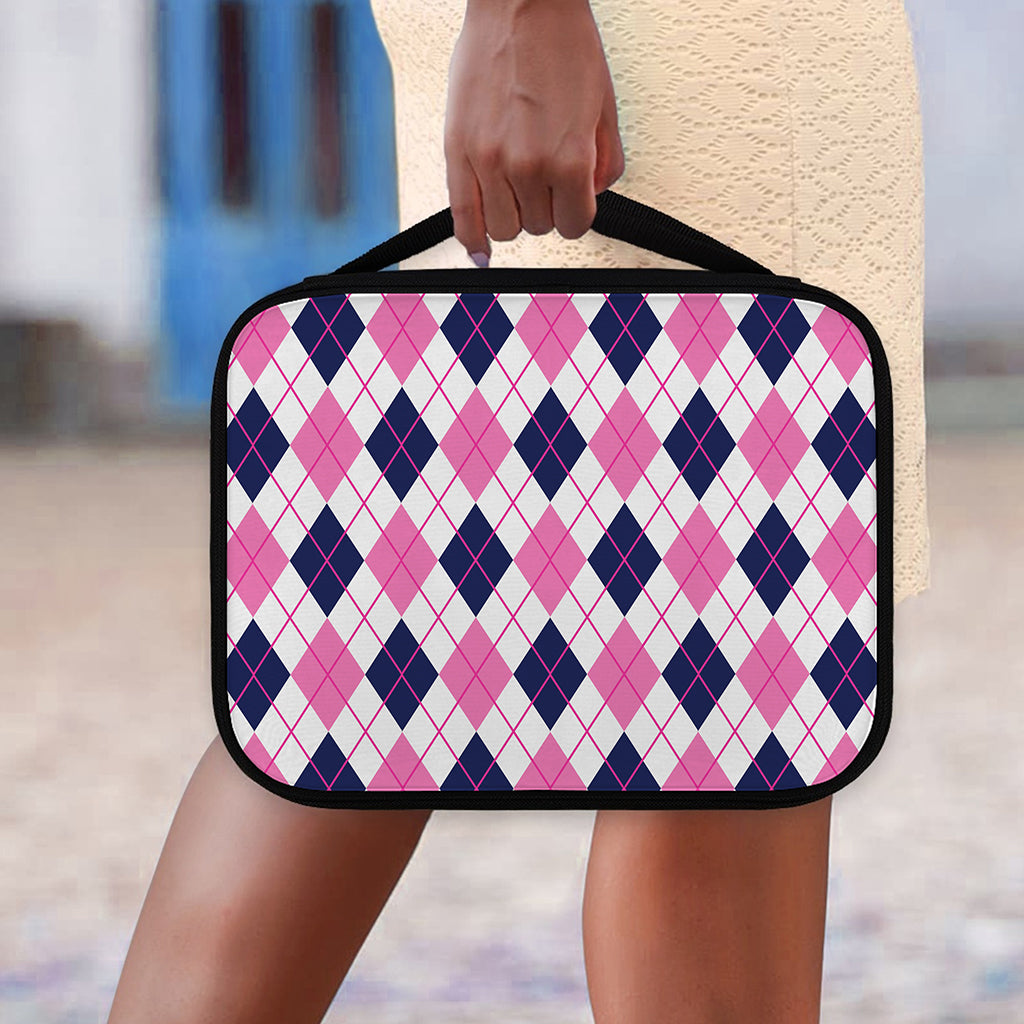 White Pink And Blue Argyle Pattern Print Classic Bible Case