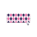 White Pink And Blue Argyle Pattern Print Extended Mouse Pad