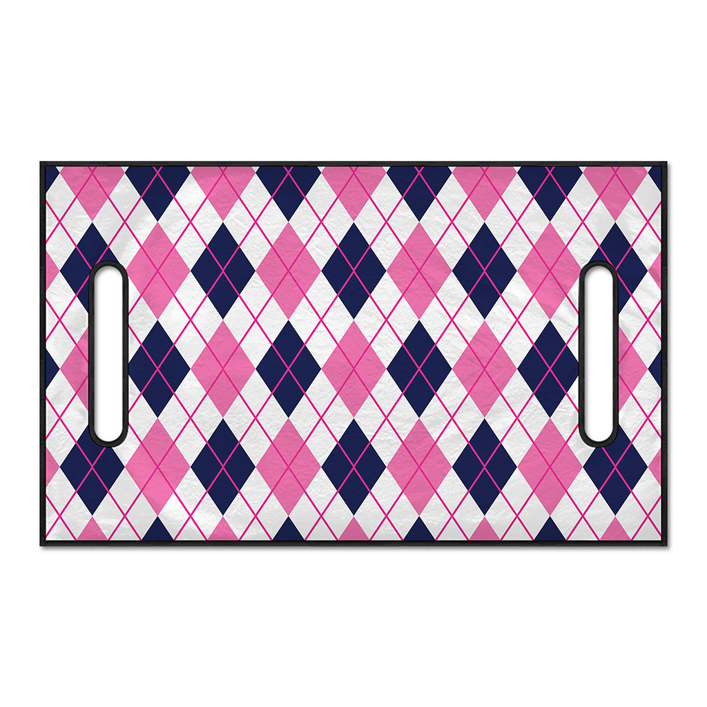 White Pink And Blue Argyle Pattern Print Golf Cart Seat Cover
