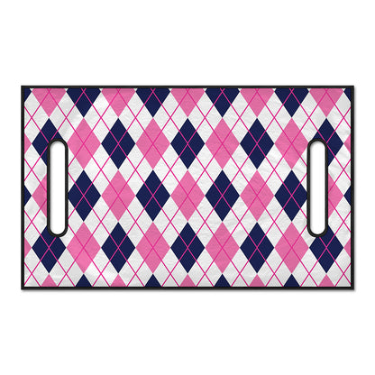 White Pink And Blue Argyle Pattern Print Golf Cart Seat Cover