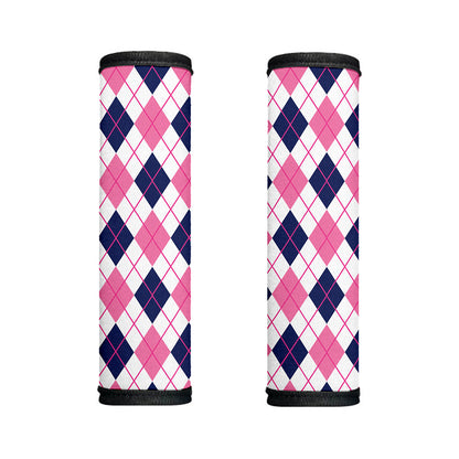 White Pink And Blue Argyle Pattern Print Handle Covers