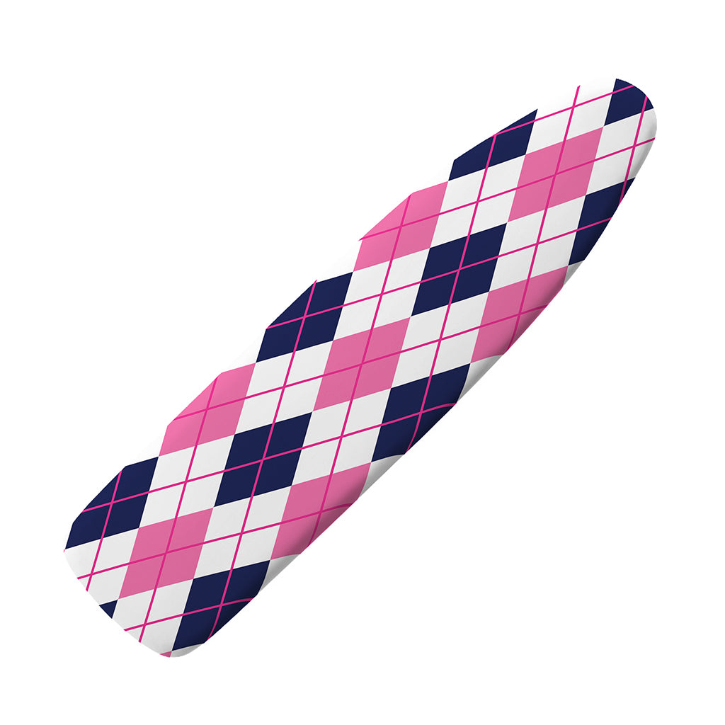 White Pink And Blue Argyle Pattern Print Ironing Board Cover