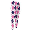 White Pink And Blue Argyle Pattern Print Men's Compression Pants