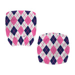 White Pink And Blue Argyle Pattern Print Office Chair Cover