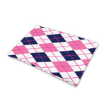 White Pink And Blue Argyle Pattern Print Pet Cooling Mat Cover