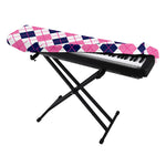 White Pink And Blue Argyle Pattern Print Piano Keyboard Cover