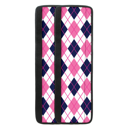 White Pink And Blue Argyle Pattern Print Refrigerator Handle Covers