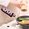 White Pink And Blue Argyle Pattern Print Skillet Handle Cover