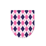 White Pink And Blue Argyle Pattern Print Toilet Lid Cover