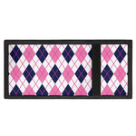 White Pink And Blue Argyle Pattern Print Trifold Wallet
