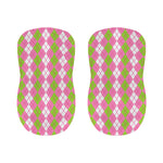White Pink And Green Argyle Print Bar Stool Covers