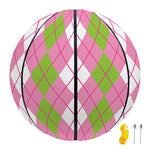 White Pink And Green Argyle Print Basketball