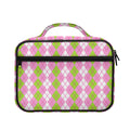White Pink And Green Argyle Print Briefcase Bible Bag