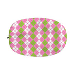 White Pink And Green Argyle Print Car Side Mirror Covers
