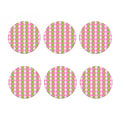 White Pink And Green Argyle Print Coaster Set