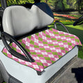 White Pink And Green Argyle Print Golf Cart Seat Cover