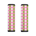 White Pink And Green Argyle Print Handle Covers