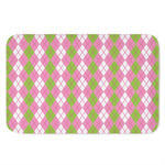 White Pink And Green Argyle Print Indoor Door Mat